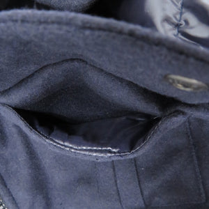 美品 モンクレール ドッキング ダウンジャケット 黒ワッペン ダウン フェザー ネイビー 0448【中古】MONCLER