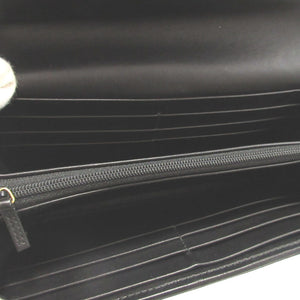 美品 グッチ ソフトスティラップ 27718 スウェードレザー ブラック 黒 2つ折り長財布 財布 0479【中古】GUCCI