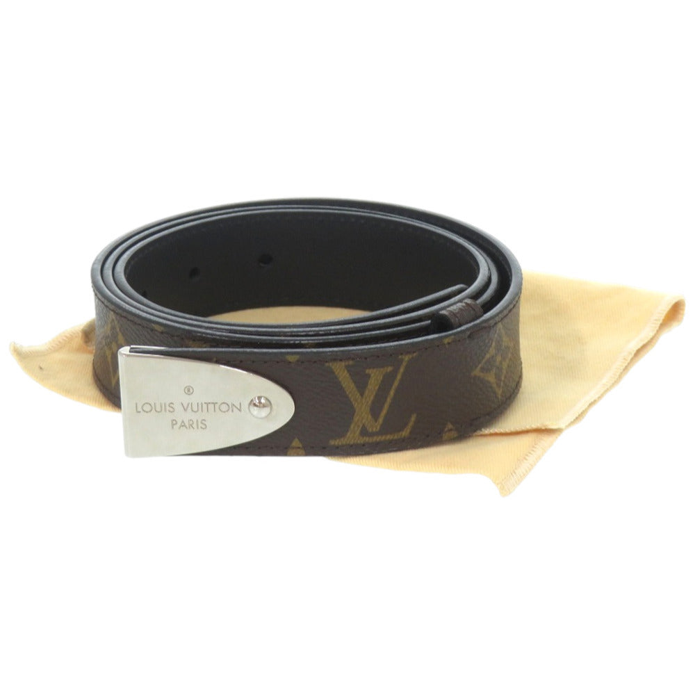 美品 ルイ ヴィトン モノグラム MP075 レザー モノグラムキャンバス ブラウン 茶 ベルト LV 0492【中古】LOUIS VUITTON