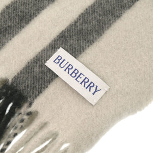 美品 バーバリー チェック カシミヤ グレー マフラー 0503【中古】BURBERRY