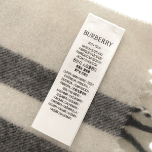美品 バーバリー チェック カシミヤ グレー マフラー 0503【中古】BURBERRY