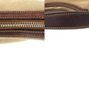 美品 プラダ ロゴ ジャガード キャンバス BR3429 シルバー金具 セミショルダー ワンショルダー ショルダーバッグ レザー ブラウン 0505【中古】PRADA