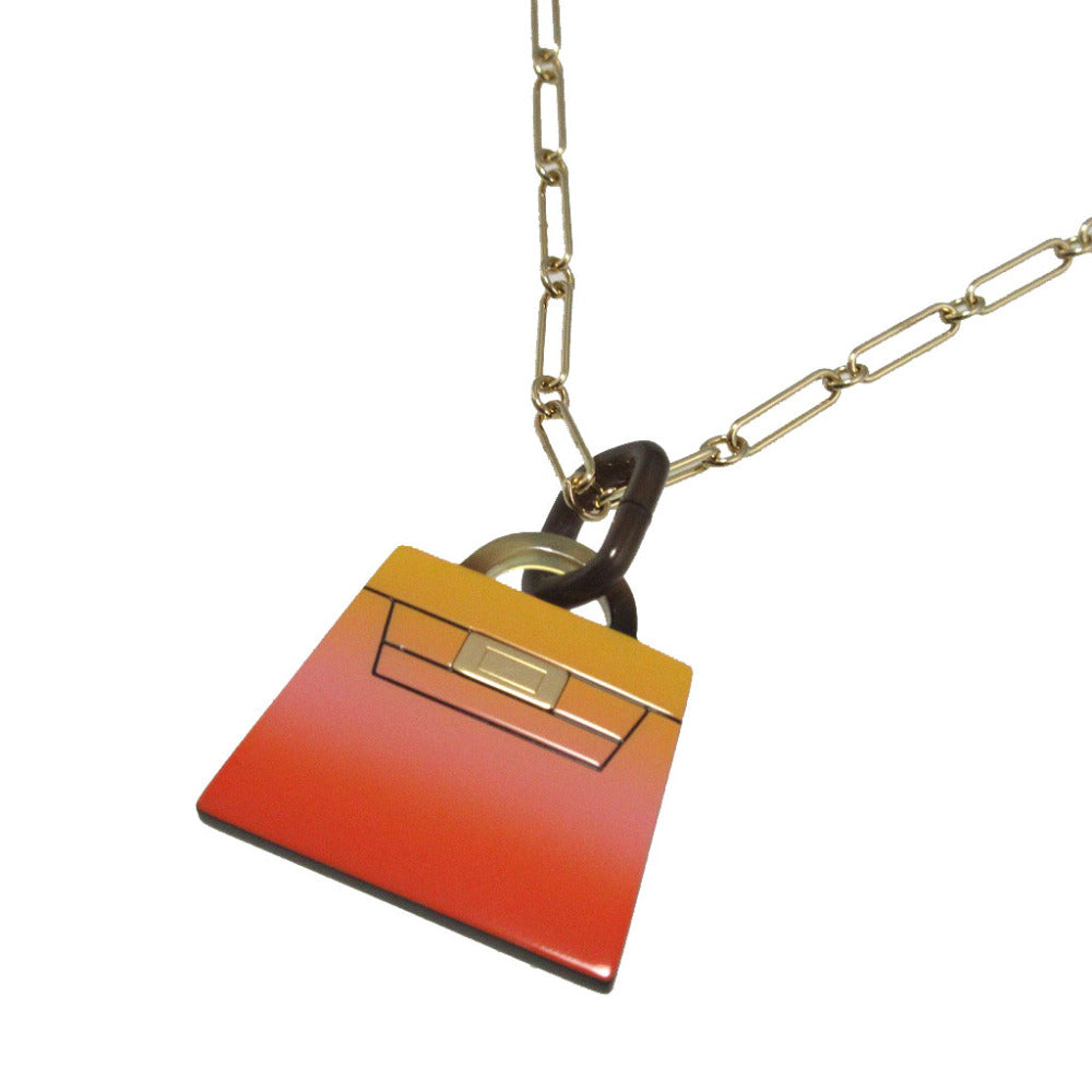新品同様 エルメス アミュレット フュージョン ケリー GM バッファローホーン メタル マルチカラー ネックレス【中古】HERMES