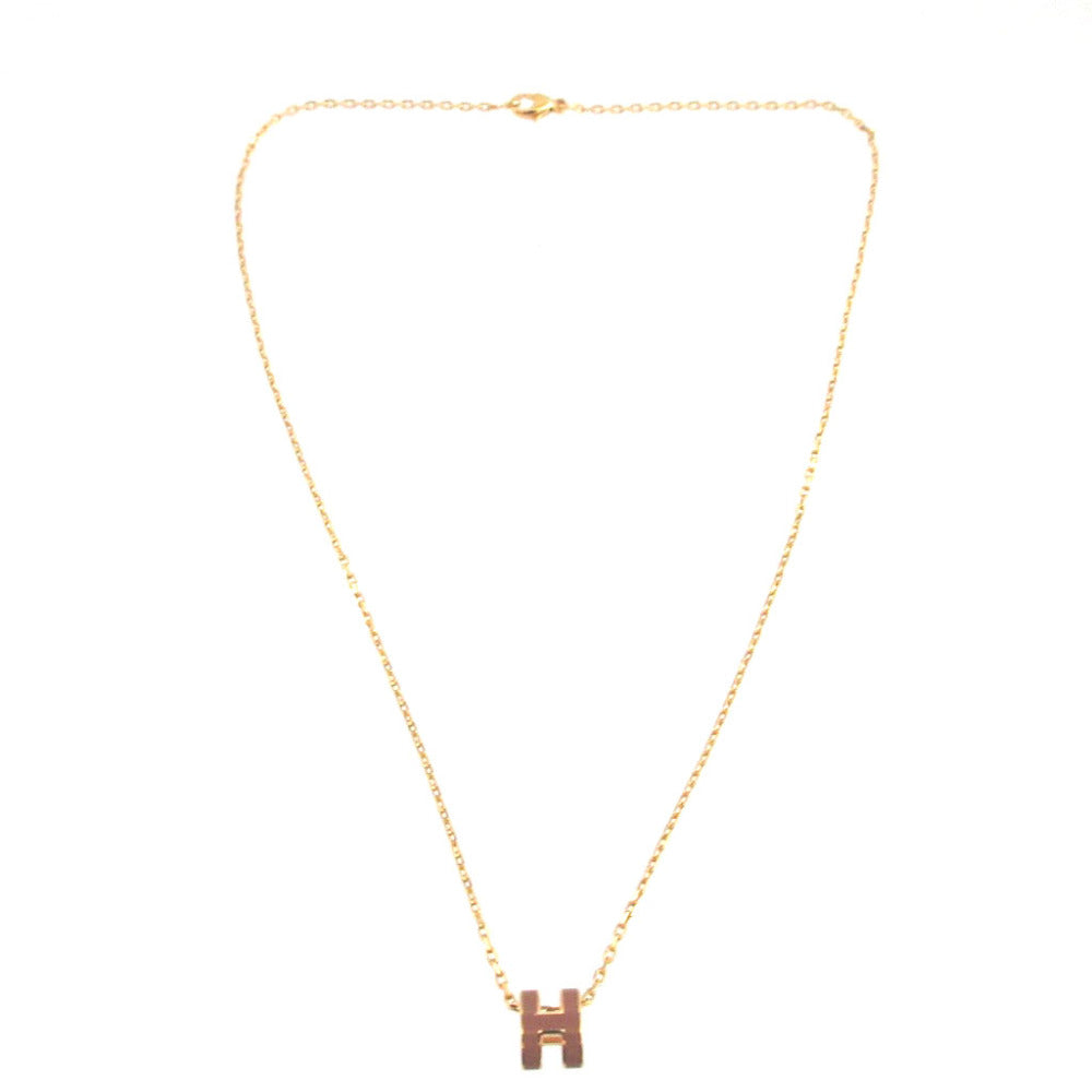 新品同様 エルメス ポップアッシュミニ メタル ニューゴールド ネックレス 0508【中古】HERMES