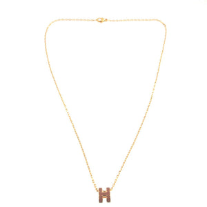 新品同様 エルメス ポップアッシュミニ メタル ニューゴールド ネックレス 0508【中古】HERMES