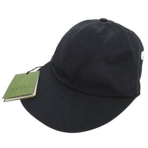 未使用品 グッチ ロゴ べースボールキャップ 751400 帽子 コットン ブラック 0522【中古】GUCCI
