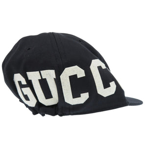 未使用品 グッチ ロゴ べースボールキャップ 751400 帽子 コットン ブラック 0522【中古】GUCCI