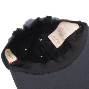 未使用品 グッチ ロゴ べースボールキャップ 751400 帽子 コットン ブラック 0522【中古】GUCCI