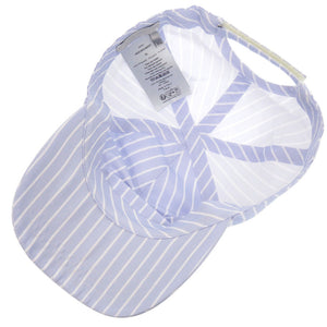 美品 クリスチャンディオール ベースボールキャップ ストライプ 483C900AB067 ブルー 帽子 青 0523【中古】Christian Dior メンズ