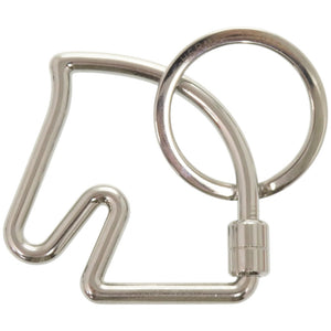 美品 エルメス キーリング シュバル メタル シルバー キーホルダー 0526【中古】HERMES