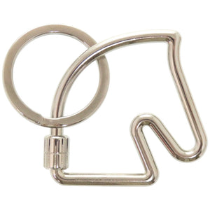美品 エルメス キーリング シュバル メタル シルバー キーホルダー 0526【中古】HERMES