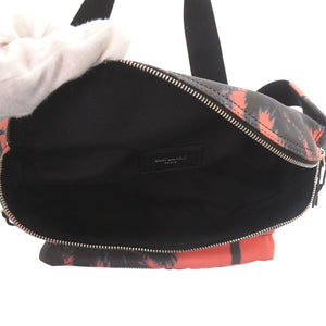 美品 サンローランパリ パームツリー柄 581375 ナイロン ピンク オレンジ ボディバッグ 0529【中古】SAINT LAURENT PARIS メンズ