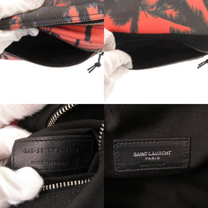 美品 サンローランパリ パームツリー柄 581375 ナイロン ピンク オレンジ ボディバッグ 0529【中古】SAINT LAURENT PARIS メンズ