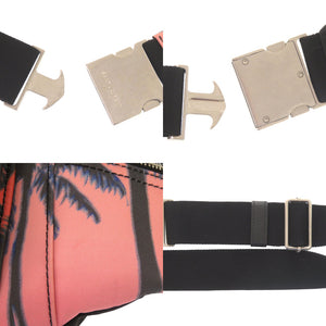 美品 サンローランパリ パームツリー柄 581375 ナイロン ピンク オレンジ ボディバッグ 0529【中古】SAINT LAURENT PARIS メンズ