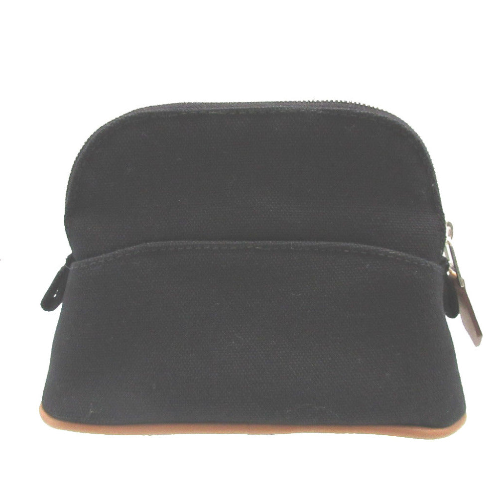 美品 エルメス ボリードポーチ ミニミニ コットン ブラック 黒 ポーチ バッグ 0532【中古】HERMES
