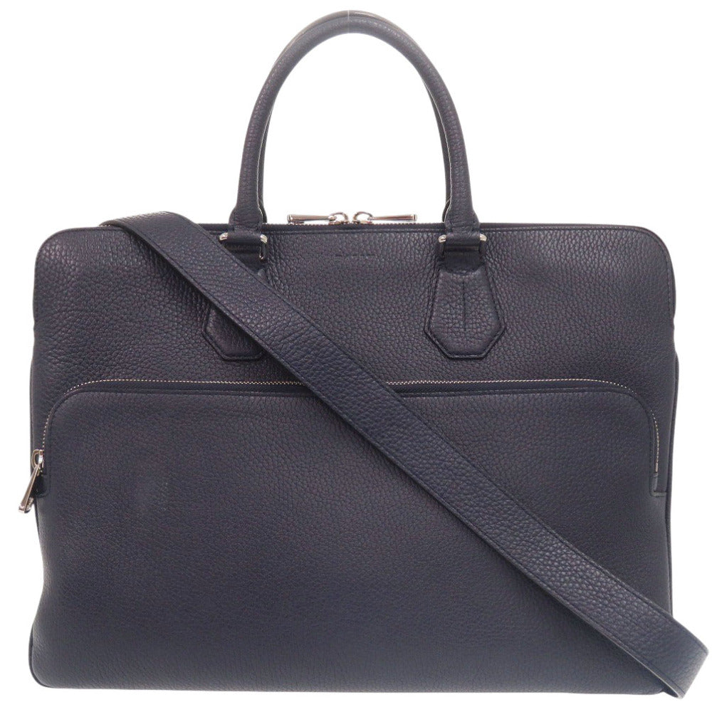 バリー 2WAY SEEDORF レザー ネイビー ビジネスバッグ ブリーフケース 0554【中古】BALLY