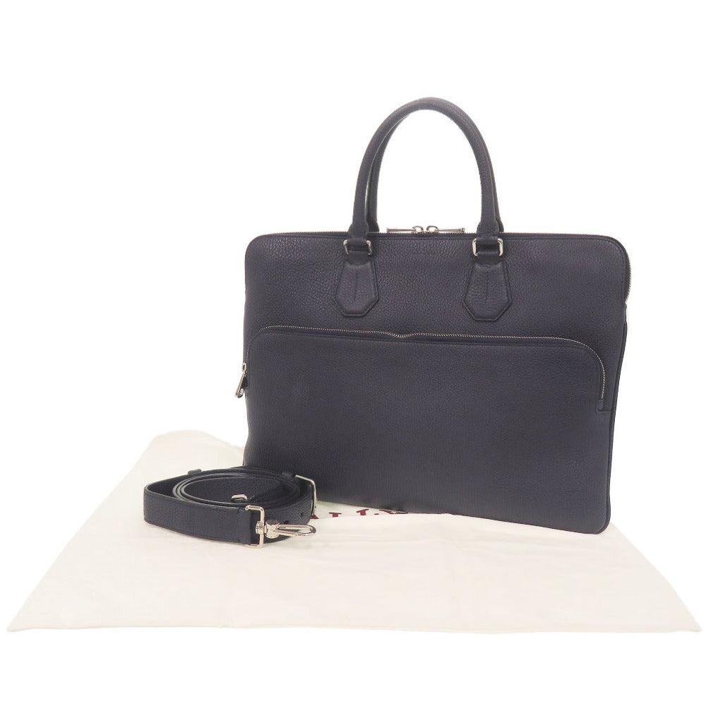 バリー 2WAY SEEDORF レザー ネイビー ビジネスバッグ ブリーフケース 0554【中古】BALLY