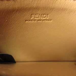 美品 フェンディ FFダイヤモンド 8M0489 レザー ベージュ カードケース コインケース フラグメントケース 0563【中古】FENDI