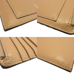 美品 フェンディ FFダイヤモンド 8M0489 レザー ベージュ カードケース コインケース フラグメントケース 0563【中古】FENDI