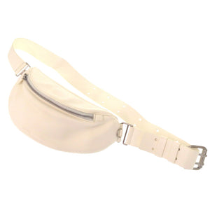 美品 ジルサンダー ムーンベルトバッグ MOON BELT BAG シルバー金具 ボディバッグ レザー ホワイト 0566【中古】JIL SANDER
