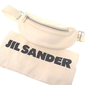 美品 ジルサンダー ムーンベルトバッグ MOON BELT BAG シルバー金具 ボディバッグ レザー ホワイト 0566【中古】JIL SANDER