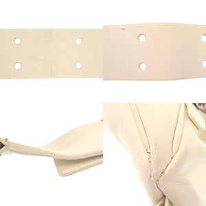 美品 ジルサンダー ムーンベルトバッグ MOON BELT BAG シルバー金具 ボディバッグ レザー ホワイト 0566【中古】JIL SANDER