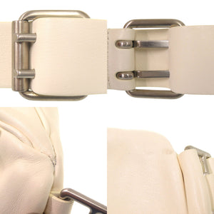 美品 ジルサンダー ムーンベルトバッグ MOON BELT BAG シルバー金具 ボディバッグ レザー ホワイト 0566【中古】JIL SANDER