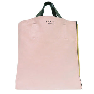 マルニ ハンドバッグ バイカラー レザー ピンク 0570【中古】MARNI