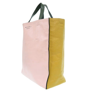 マルニ ハンドバッグ バイカラー レザー ピンク 0570【中古】MARNI