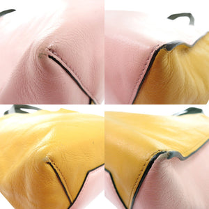 マルニ ハンドバッグ バイカラー レザー ピンク 0570【中古】MARNI