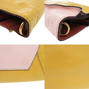 マルニ ハンドバッグ バイカラー レザー ピンク 0570【中古】MARNI