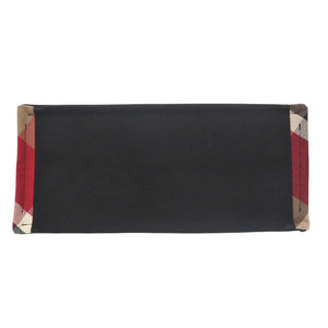 美品 ブルーレーベル スクエアトート チェック キャンバス ブラック トートバッグ 黒 0571【中古】BURBERRY BLUE LABEL