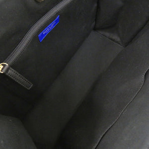 美品 ブルーレーベル スクエアトート チェック キャンバス ブラック トートバッグ 黒 0571【中古】BURBERRY BLUE LABEL