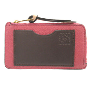 美品 ロエベ アナグラム レザー ピンク ブラウン 茶 コインケース フラグメントケース 0582【中古】LOEWE