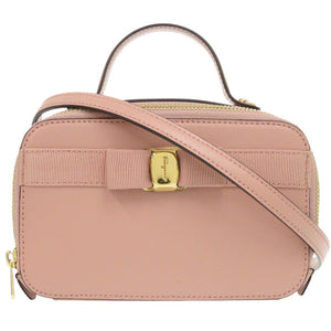美品 サルヴァトーレフェラガモ 2WAY ヴァラリボン レザー ピンク ショルダーバッグ 0588【中古】Salvatore Ferragamo
