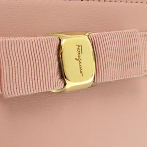 美品 サルヴァトーレフェラガモ 2WAY ヴァラリボン レザー ピンク ショルダーバッグ 0588【中古】Salvatore Ferragamo