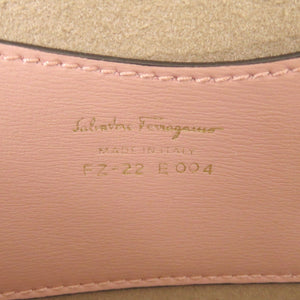美品 サルヴァトーレフェラガモ 2WAY ヴァラリボン レザー ピンク ショルダーバッグ 0588【中古】Salvatore Ferragamo