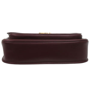 美品 カルティエ マスト ドゥ カルティエ マストライン レザー メタル ボルドー 赤 ショルダーバッグ 0594【中古】CARTIER