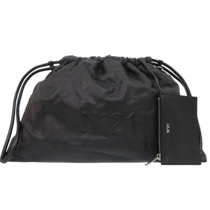 美品 ヌメロ ヴェントゥーノ 巾着バッグ ショルダーバッグ レザー ブラック 0596【中古】N°21