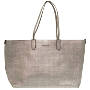 美品 アレキサンダーマックイーンカーフレザー シルバー トートバッグ 0597【中古】Alexander McQueen