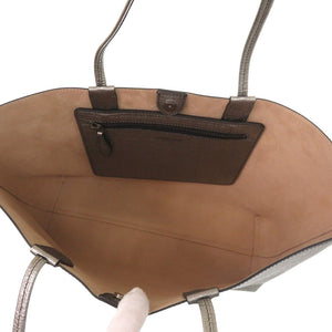美品 アレキサンダーマックイーンカーフレザー シルバー トートバッグ 0597【中古】Alexander McQueen