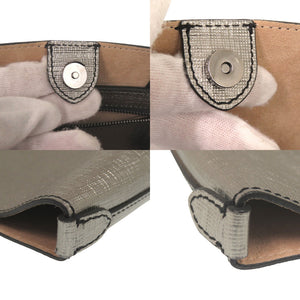 美品 アレキサンダーマックイーンカーフレザー シルバー トートバッグ 0597【中古】Alexander McQueen
