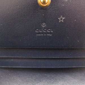 未使用 グッチ ホースビット キャンバス レザー ベージュ ブラック 黒 2つ折り財布 財布 0599【中古】GUCCI