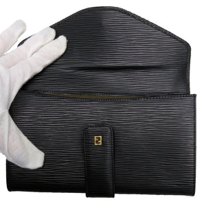 美品 FFロゴ 64KA736 ゴールド金具 クラッチバッグ レザー ブラック 長財布 0610【中古】FENDI