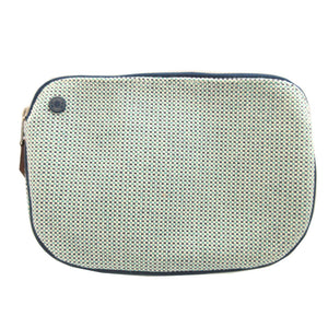 美品 エルメス エシャペ コットン マリン 青 ポーチ 0616【中古】HERMES