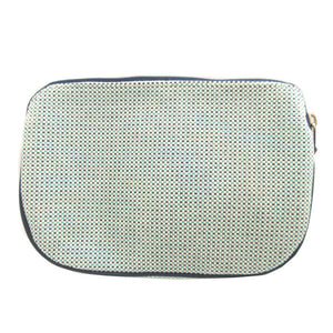 美品 エルメス エシャペ コットン マリン 青 ポーチ 0616【中古】HERMES