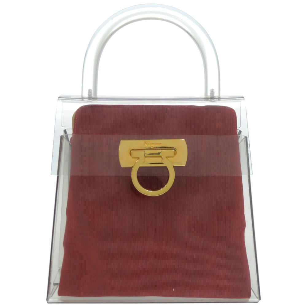 サルヴァトーレフェラガモ ガンチーニ 215262 アクリル メタル クリア ハンドバッグ 0622【中古】Salvatore Ferragamo