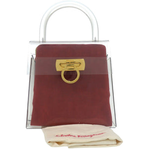 サルヴァトーレフェラガモ ガンチーニ 215262 アクリル メタル クリア ハンドバッグ 0622【中古】Salvatore Ferragamo