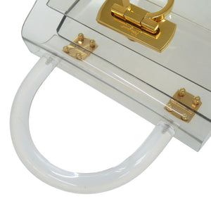サルヴァトーレフェラガモ ガンチーニ 215262 アクリル メタル クリア ハンドバッグ 0622【中古】Salvatore Ferragamo