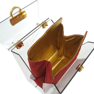 サルヴァトーレフェラガモ ガンチーニ 215262 アクリル メタル クリア ハンドバッグ 0622【中古】Salvatore Ferragamo